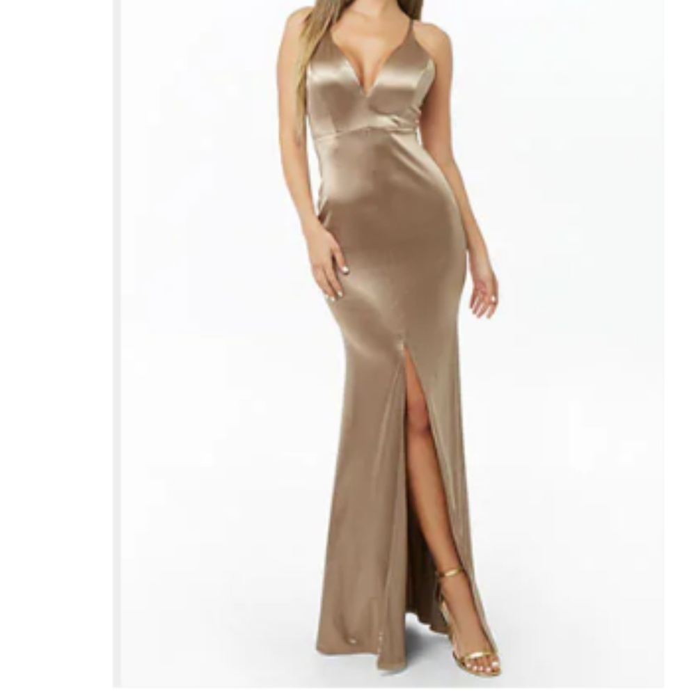 Satin Gold Cris Cross Formal